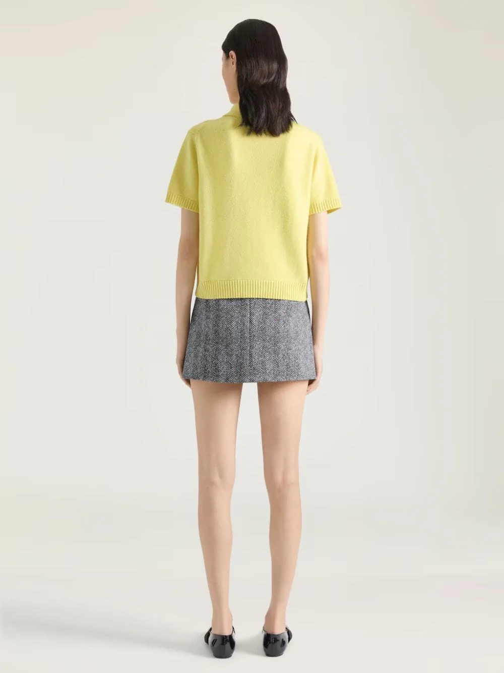 Acid Yellow Wool-Cashmere Polo Top - Image 3