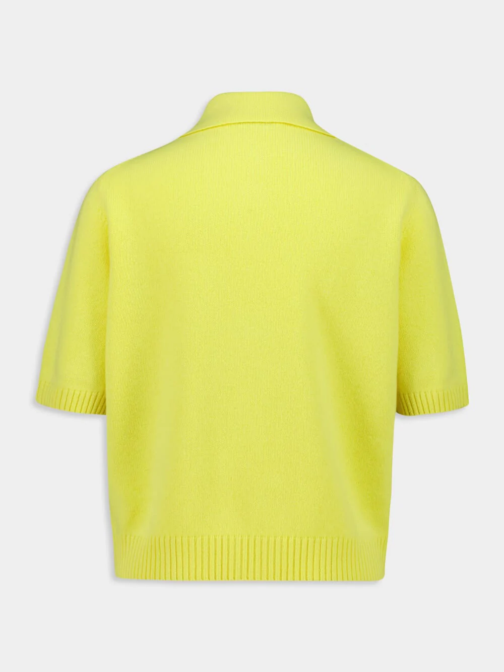 Acid Yellow Wool-Cashmere Polo Top - Image 4