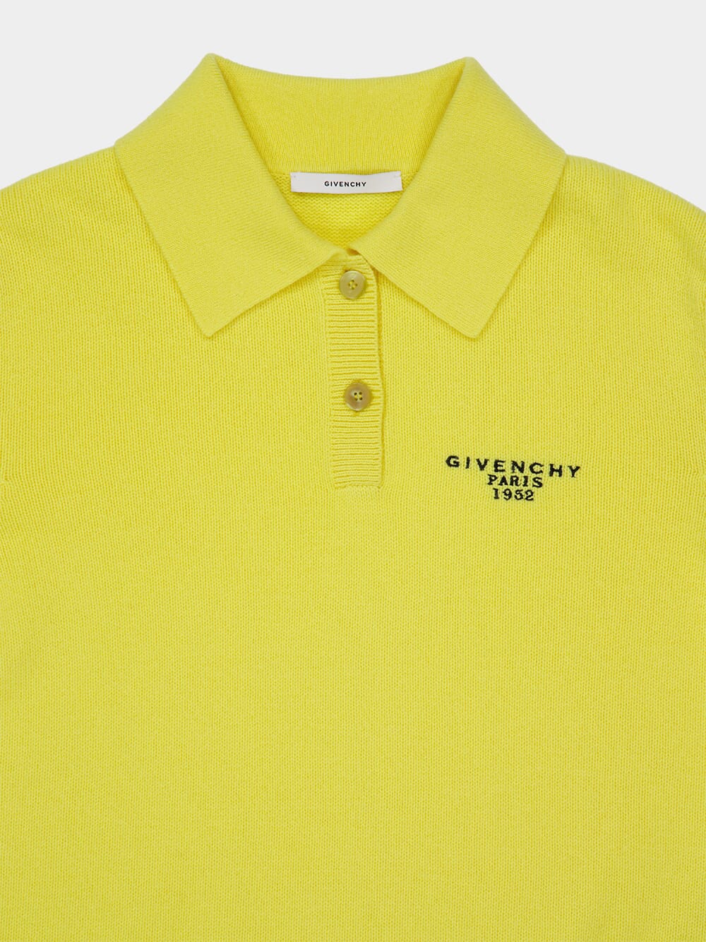 Acid Yellow Wool-Cashmere Polo Top - Image 5
