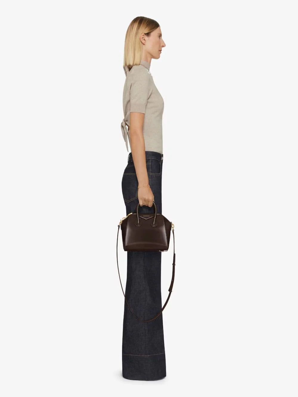 Ebony Brown Mini Antigona Bag - Image 2