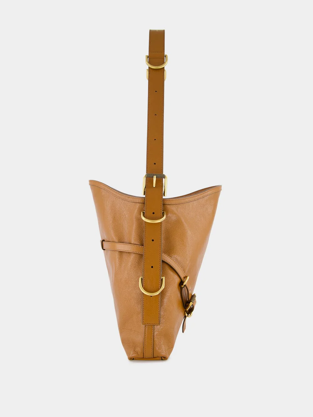 Medium Voyou Tan Leather Shoulder Bag - Image 3