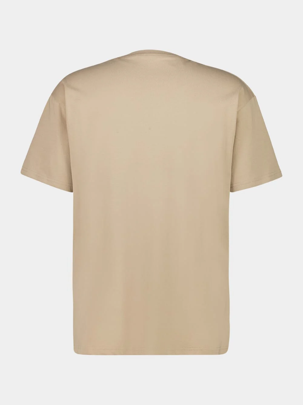 Beige T-Shirt in Cotton with Logo Embroidery - Image 2