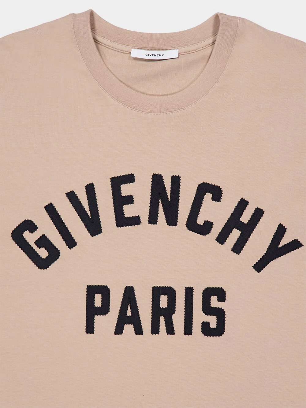 Beige T-Shirt in Cotton with Logo Embroidery - Image 3