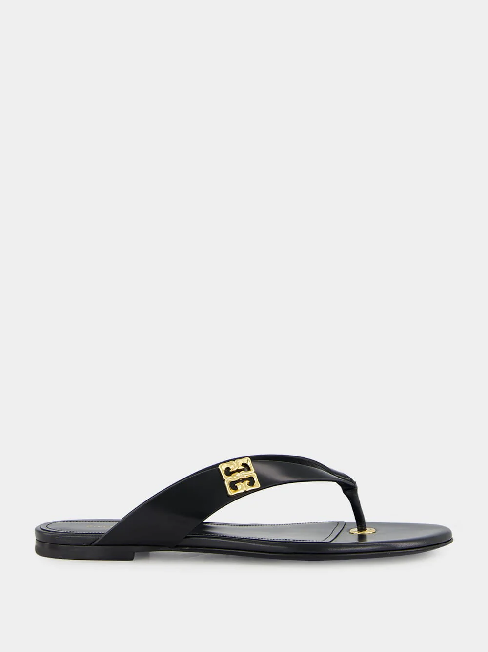 Black 4G Liquid Leather Tong Sandals - Image 7