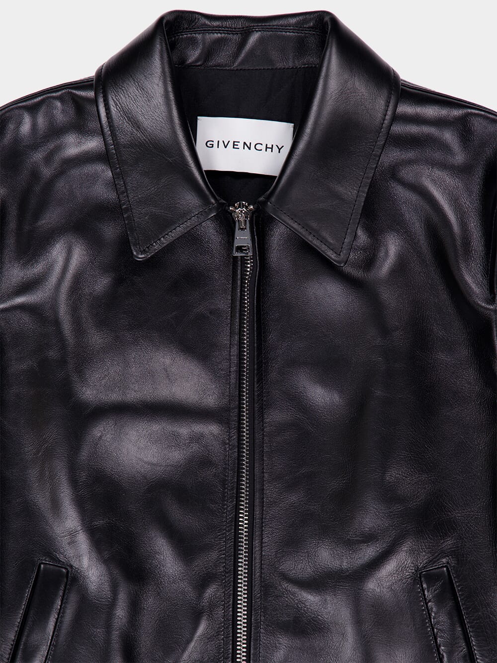 Black Biker Zipped Blouson in Bull Leather - Image 5