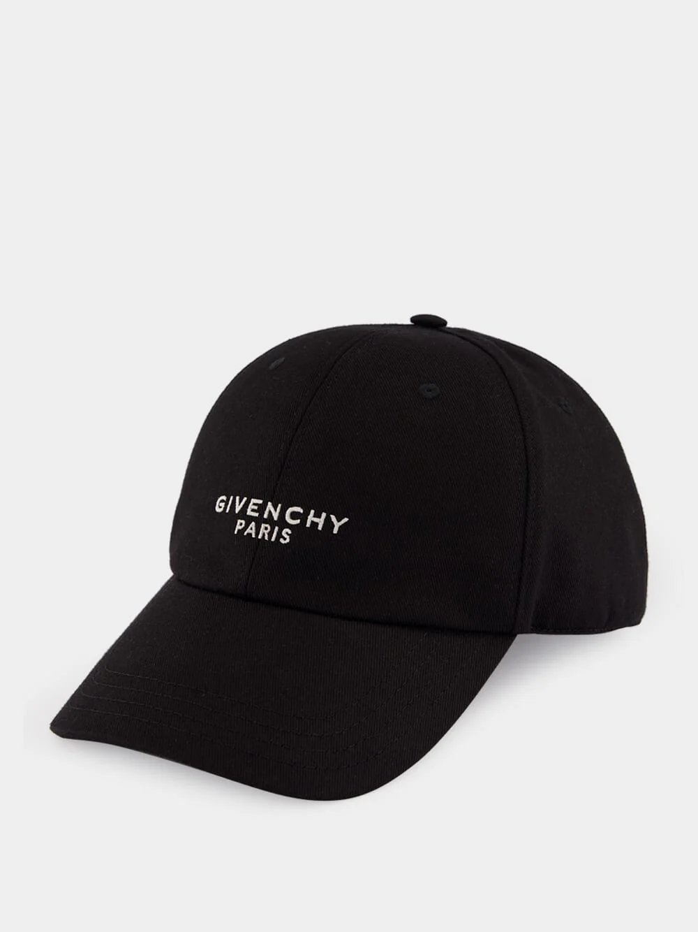 Black Cotton Paris Embroidered Cap
