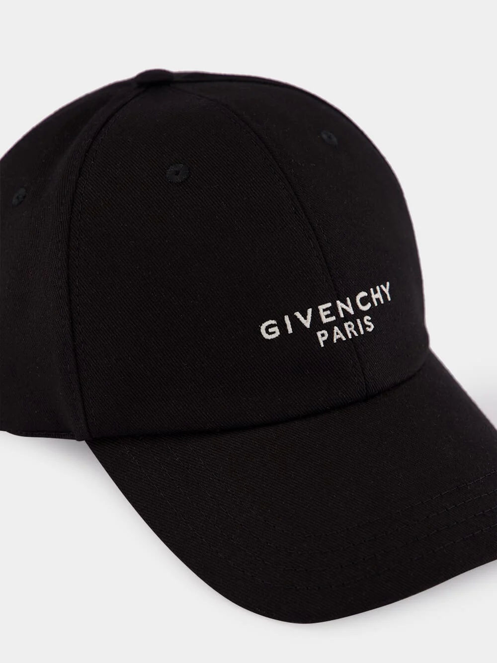 Black Cotton Paris Embroidered Cap - Image 3