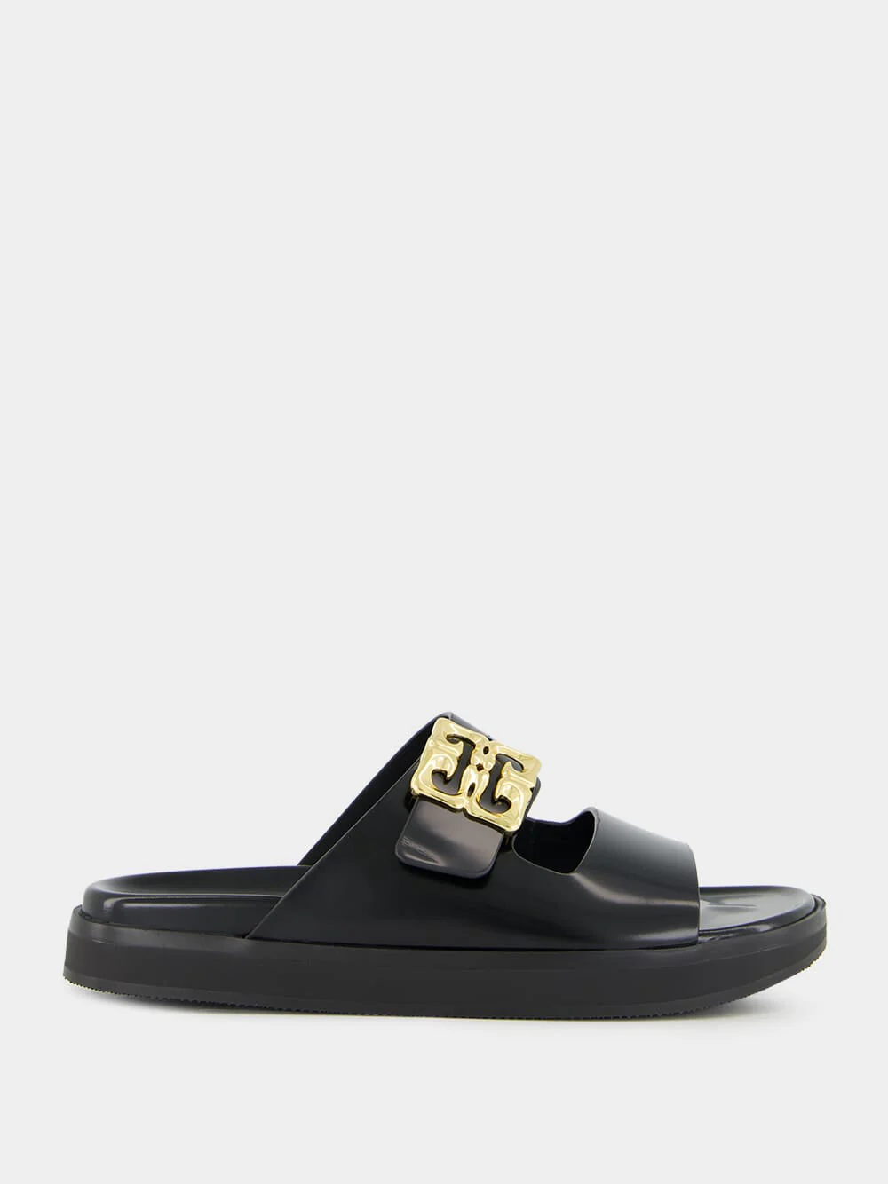 Black Dad Sandals in Brushed Leather - Image 7