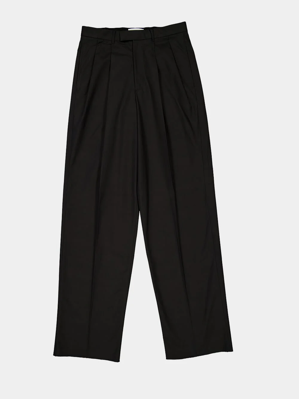 Black Double Pleat Cotton Trousers - Image 5