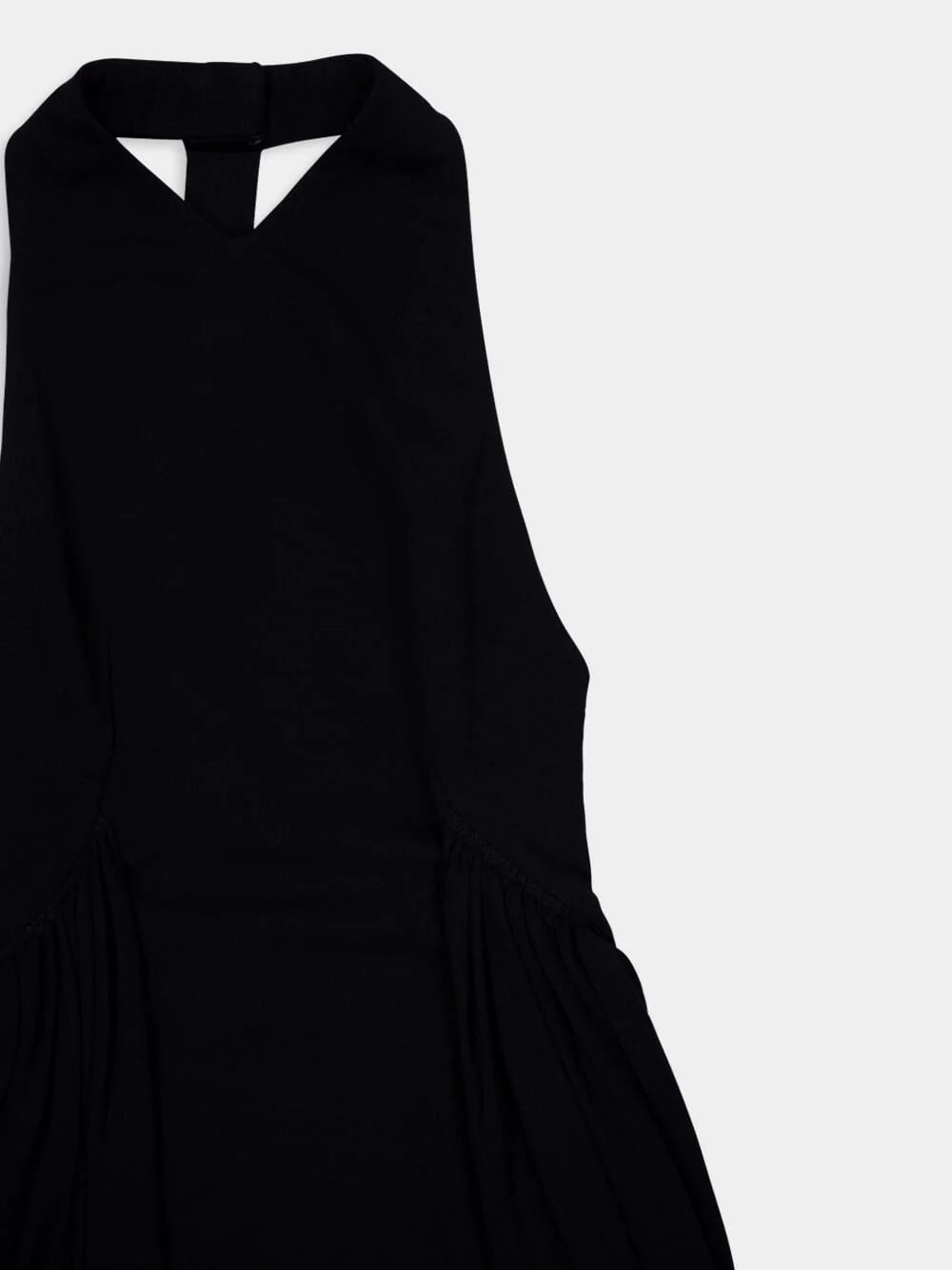 Black Halter Neck Evening Dress with 4G Button Detailing - Image 5