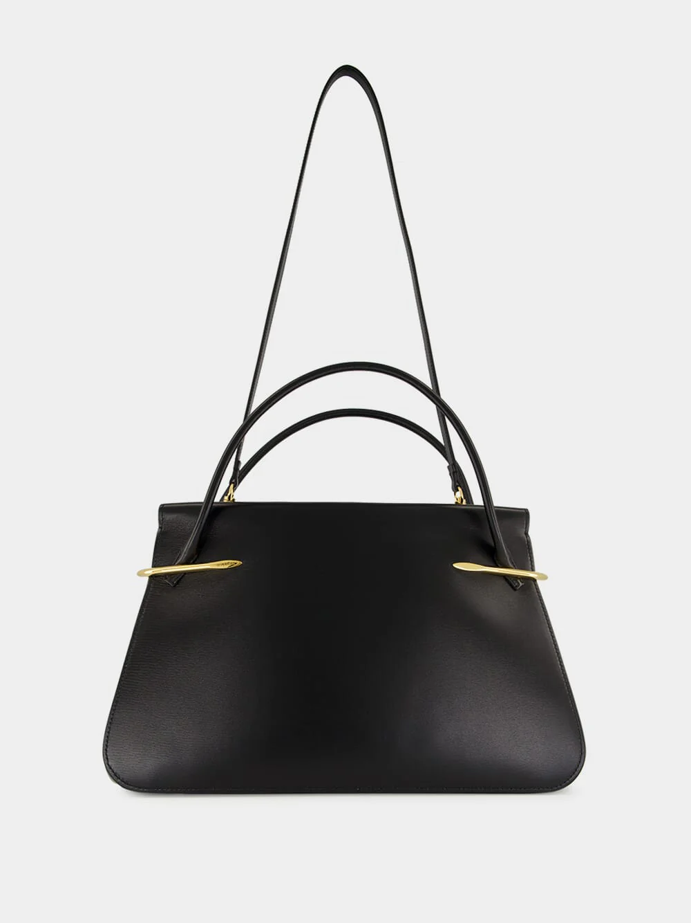 Black Large Pinch Leather Handbag - Image 3