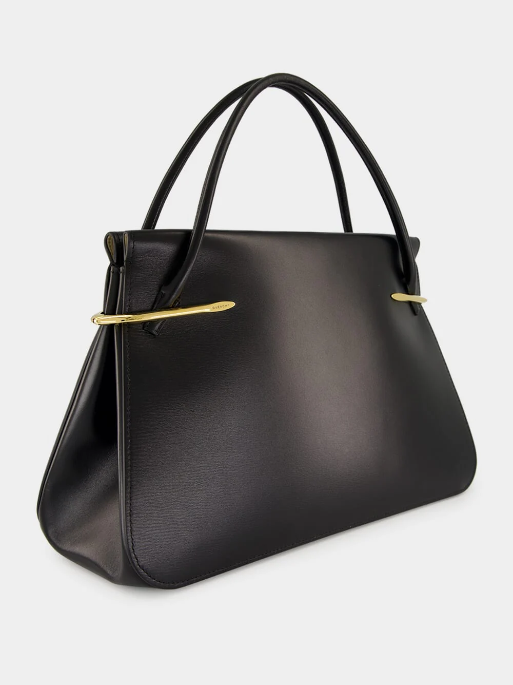 Black Large Pinch Leather Handbag - Image 4