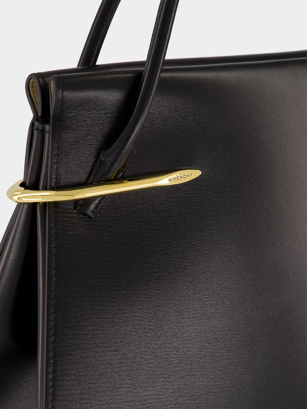 Black Large Pinch Leather Handbag - Image 7
