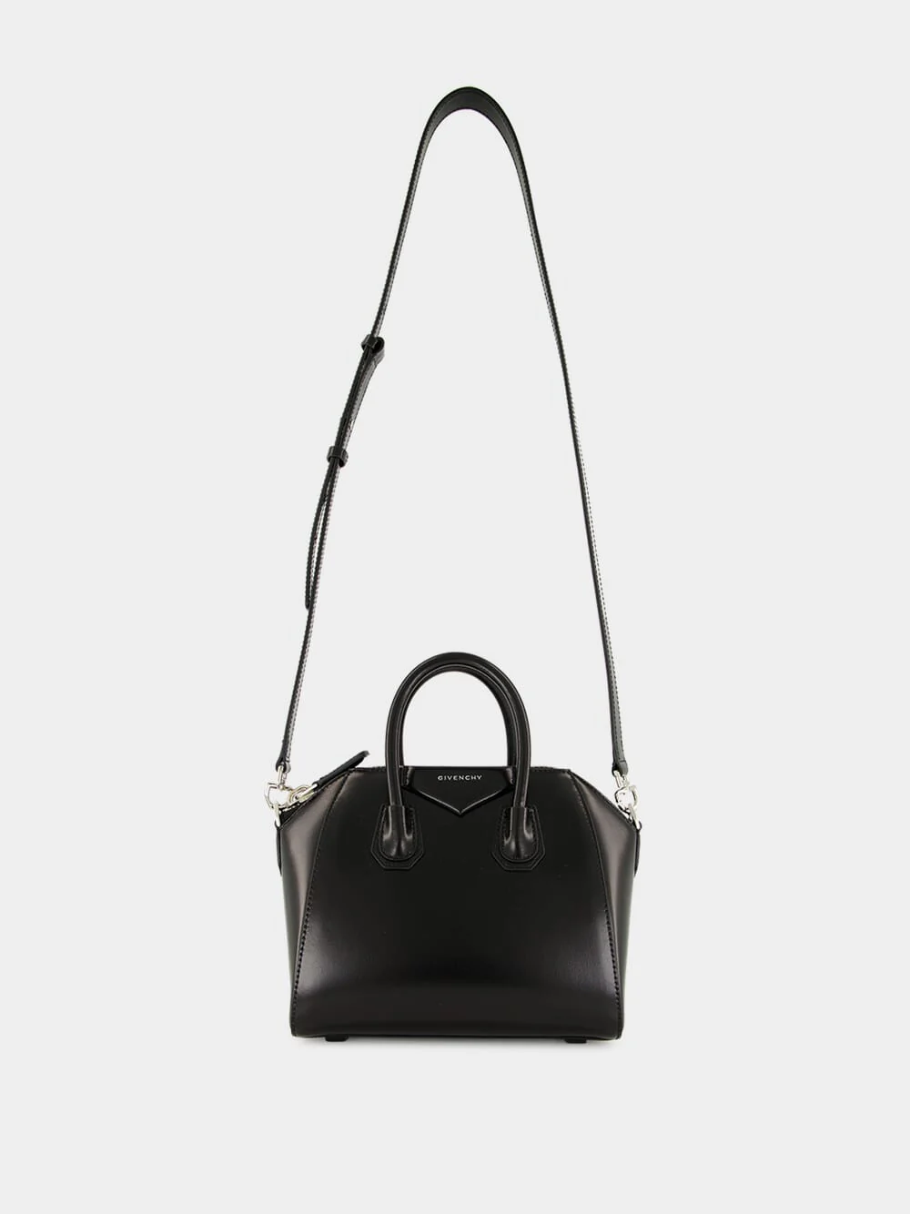 Black Mini Antigona Bag in Box Leather - Image 2