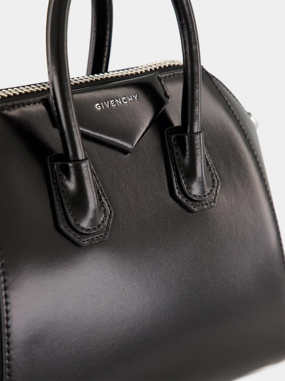 Black Mini Antigona Bag in Box Leather - Image 7