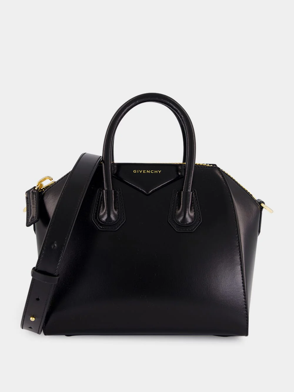 Black Mini Antigona Box Leather Bag