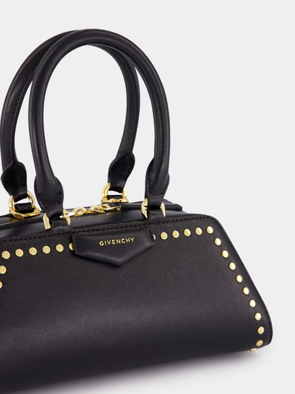 Black Mini Antigona Studded Leather Bag - Image 8