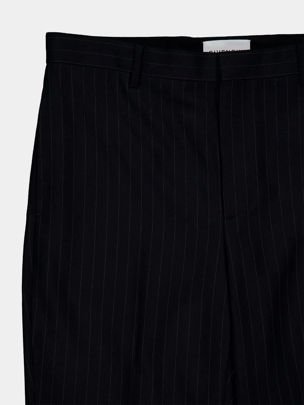 Black Pinstripe Wool Trousers - Image 3