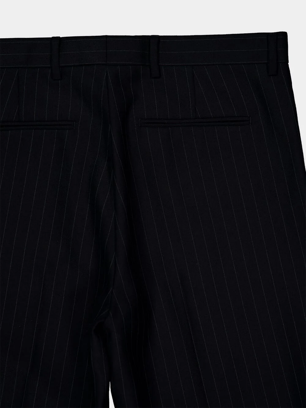 Black Pinstripe Wool Trousers - Image 4