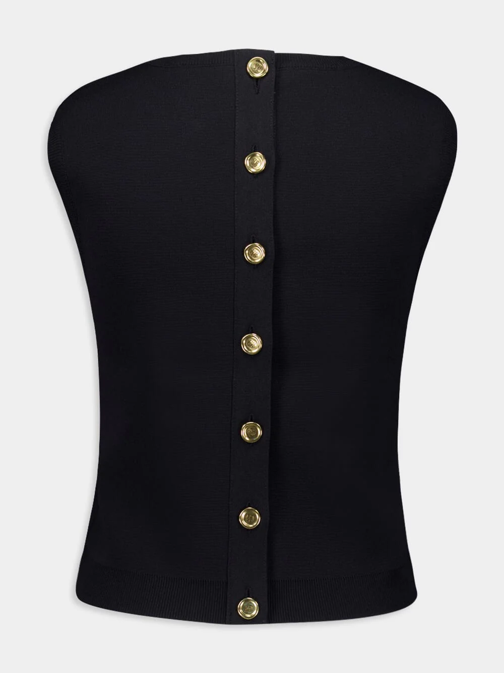 Black Sleeveless V-Neck Gilet - Image 2