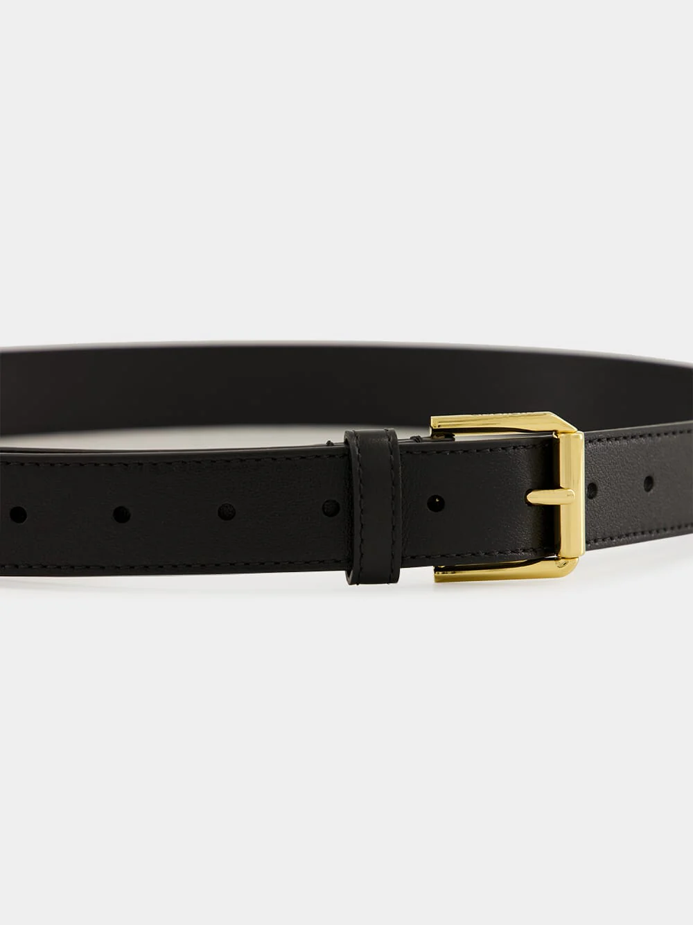 Black Voyou Shiny Leather Long Belt - Image 3