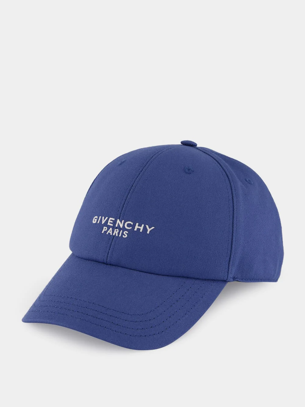 Blue Embroidered Cotton Cap
