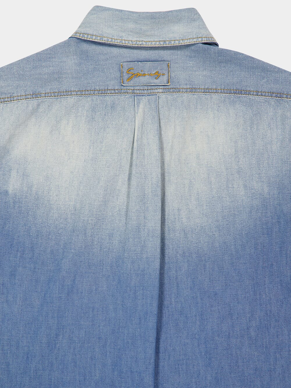 Blue Patchwork Denim Shirt - Image 10