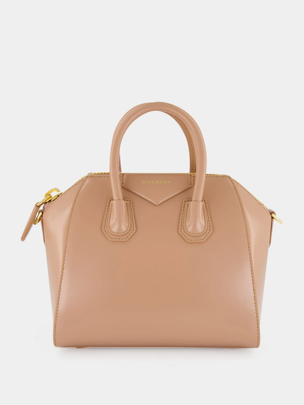Blush Pink Mini Antigona Box Leather Bag