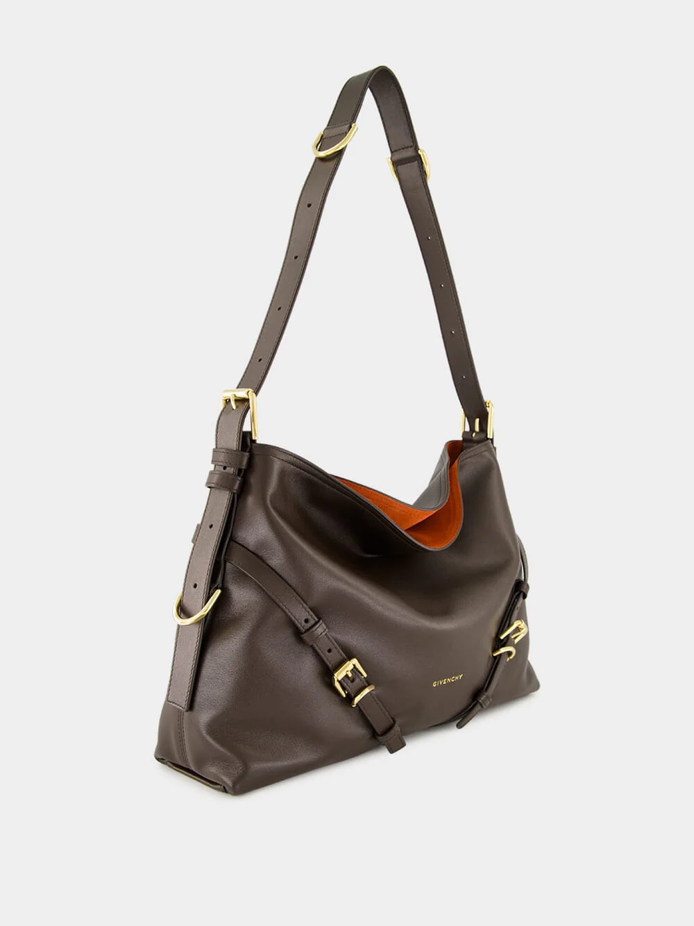 Chocolate Medium Voyou Leather Bag - Image 3