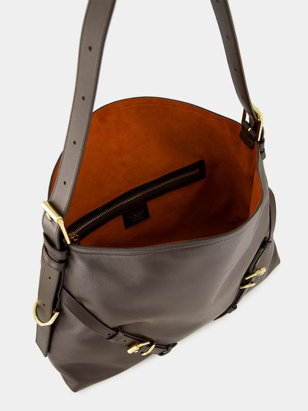Chocolate Medium Voyou Leather Bag - Image 6