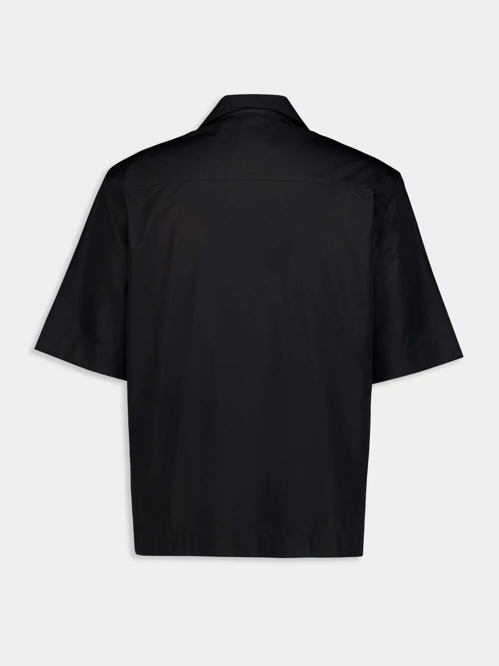 Black Boxy Fit Shirt in Poplin - Image 2