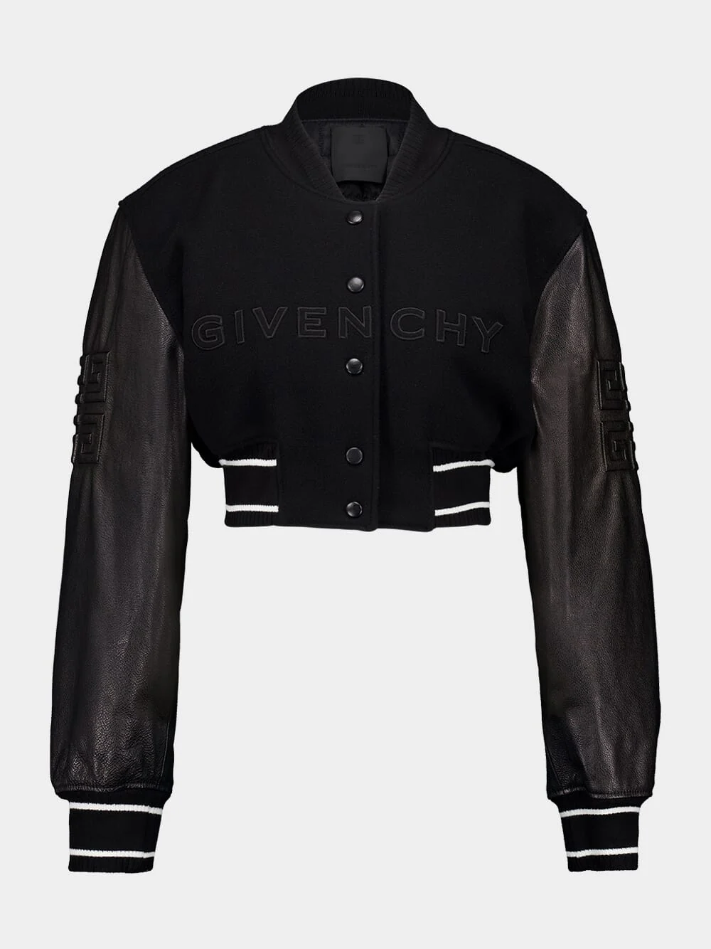 Black Cropped Varsity Jacket
