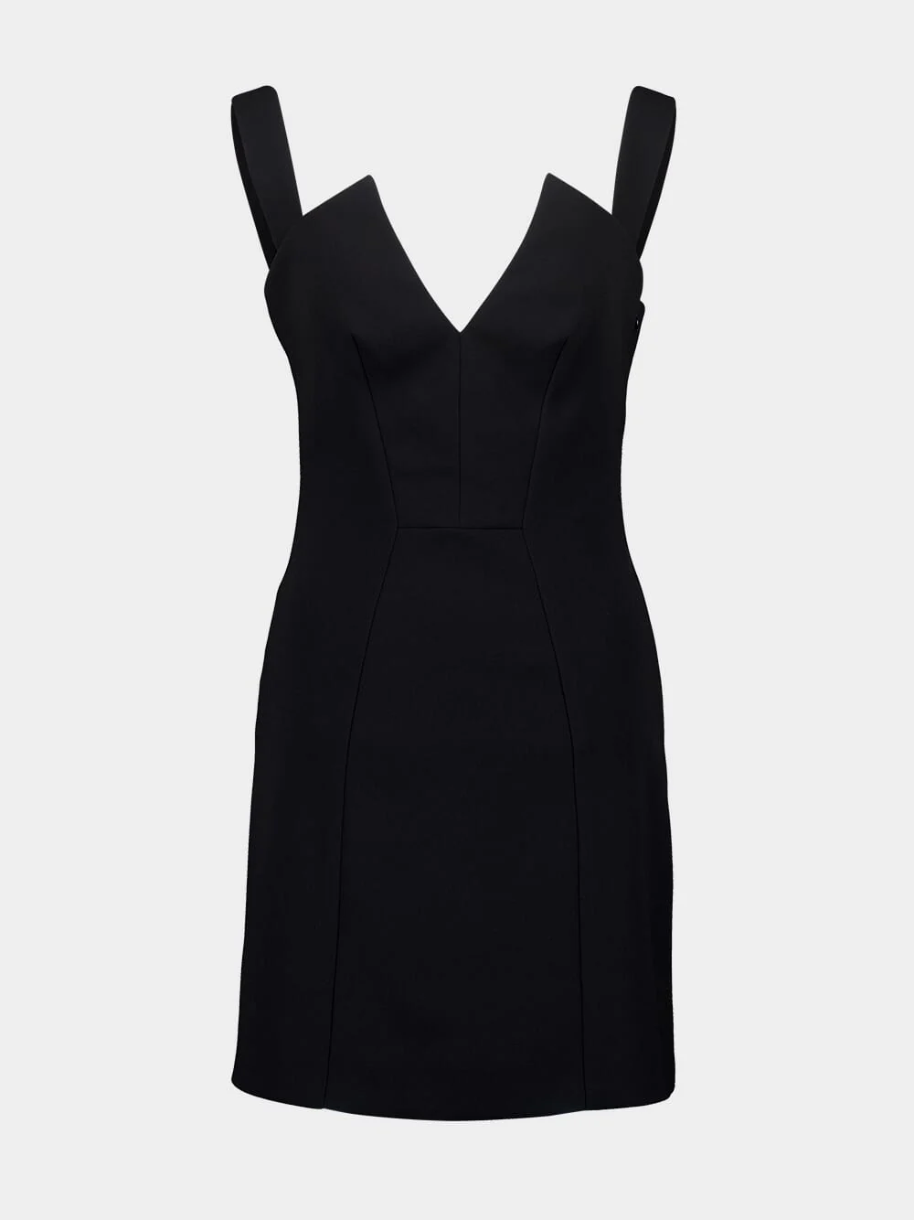 Black V-Neck Cady Mini Dress