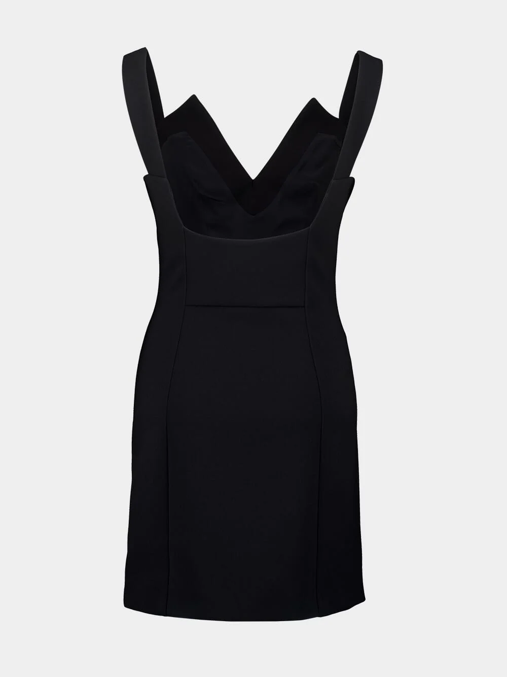 Black V-Neck Cady Mini Dress - Image 2
