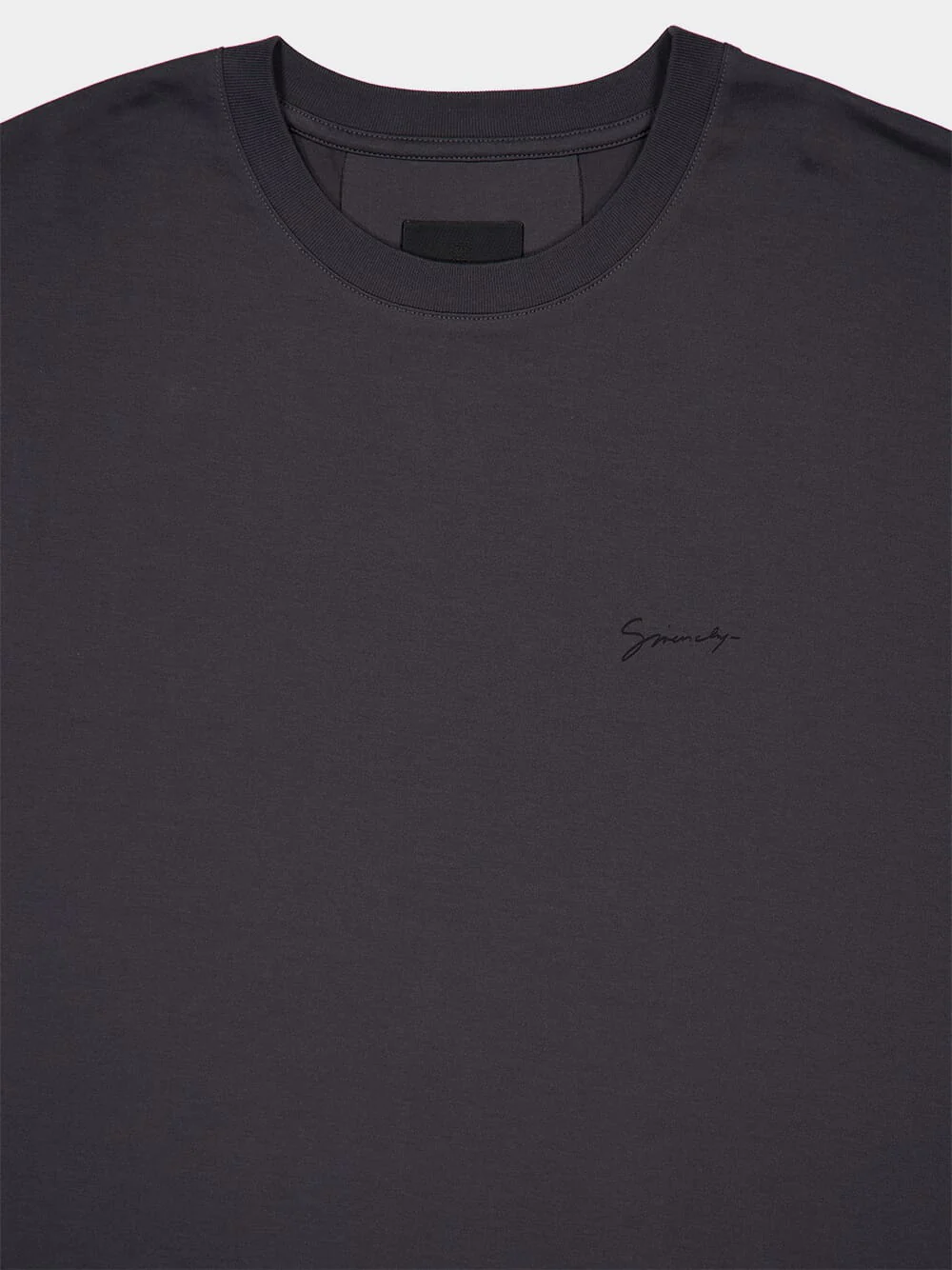Charcoal Cotton T-Shirt with Baroque Print - Image 5