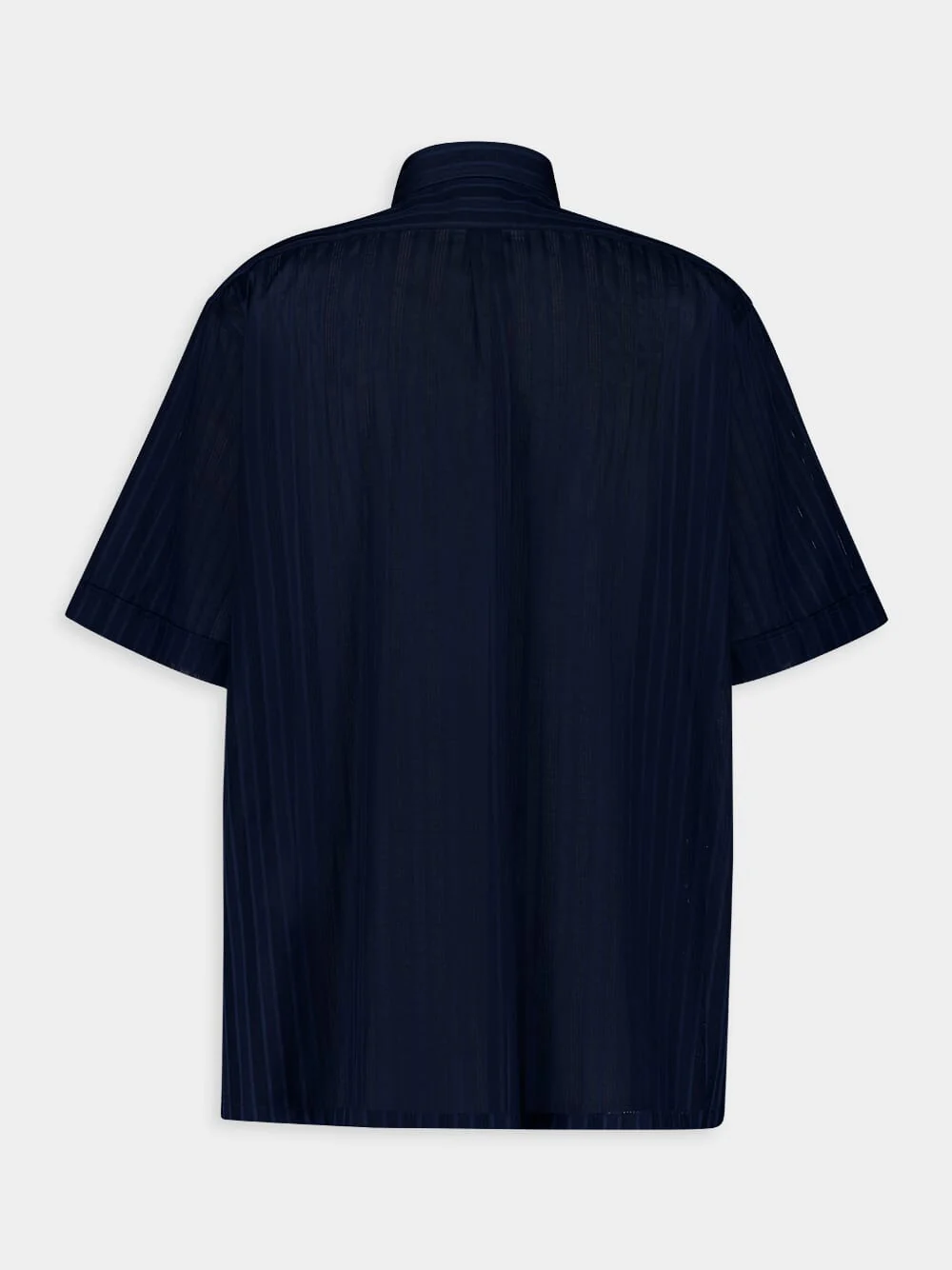 Cotton Voile Blue Shirt With Stripes - Image 4