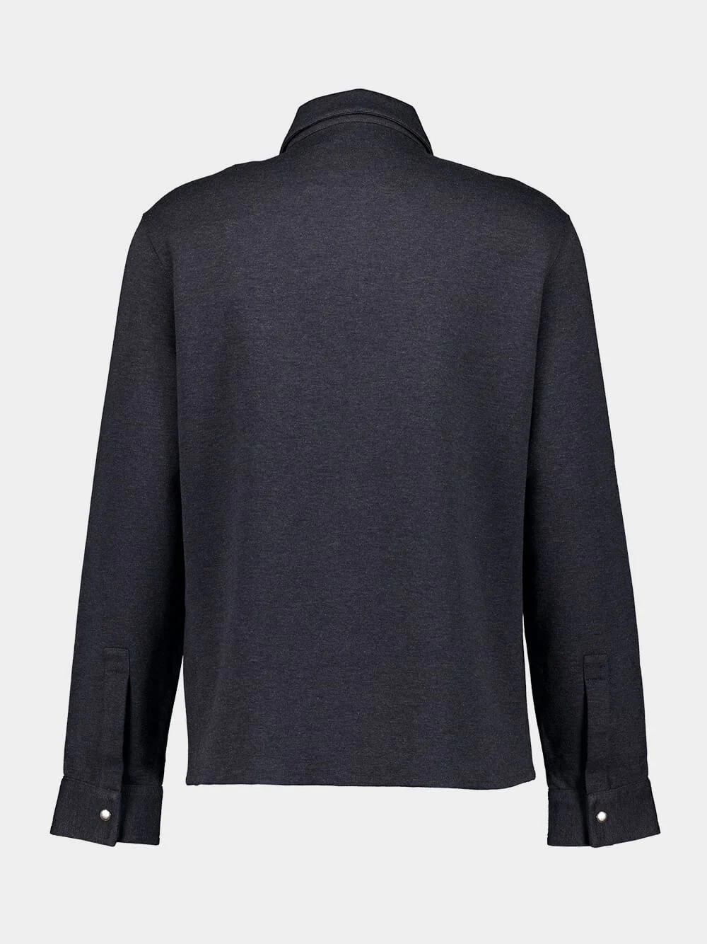 Dark Grey Zipped Jersey Shirt - Image 2