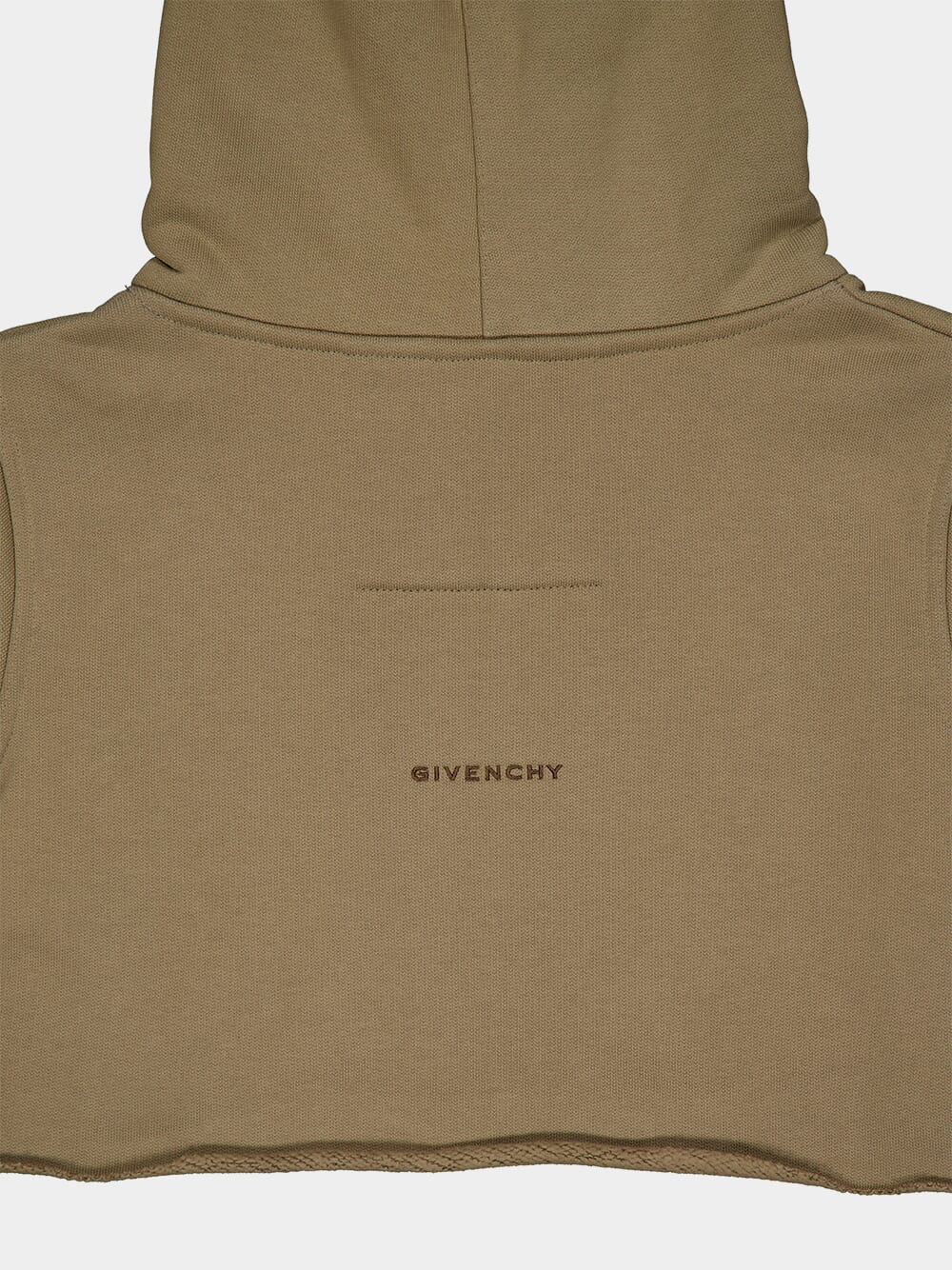 Dark Khaki Cropped Logo Hoodie - Image 4