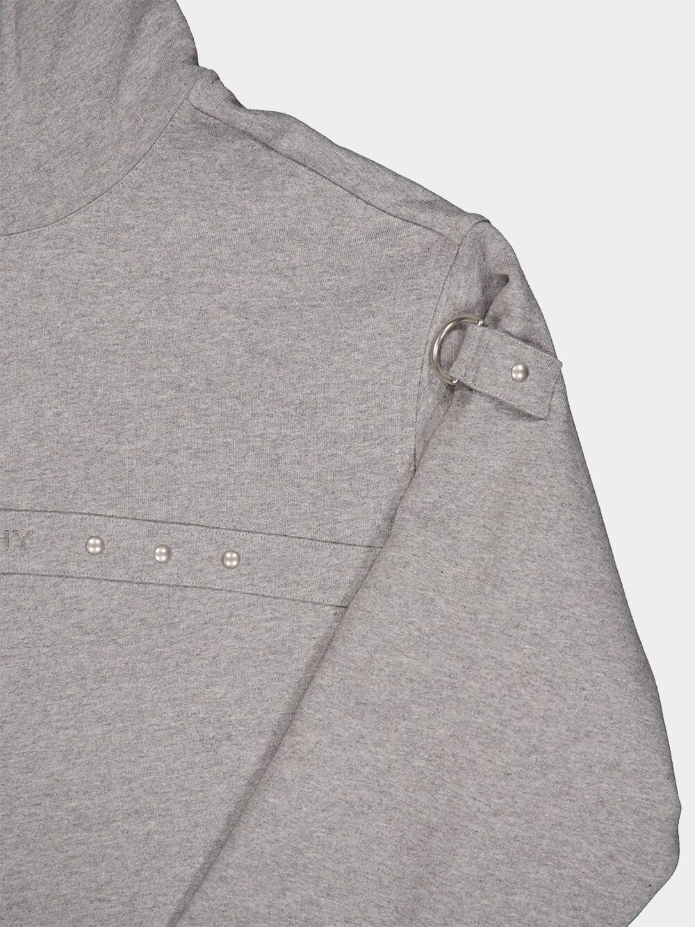 Grey Hooded Sweatshirt with Hardwear Detailing - Image 4
