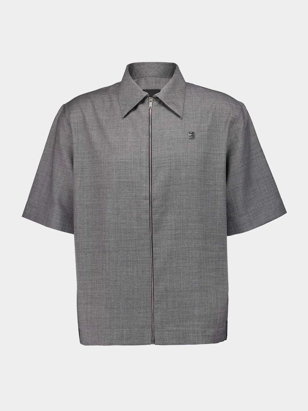 Grey Wool Zipped Shirt