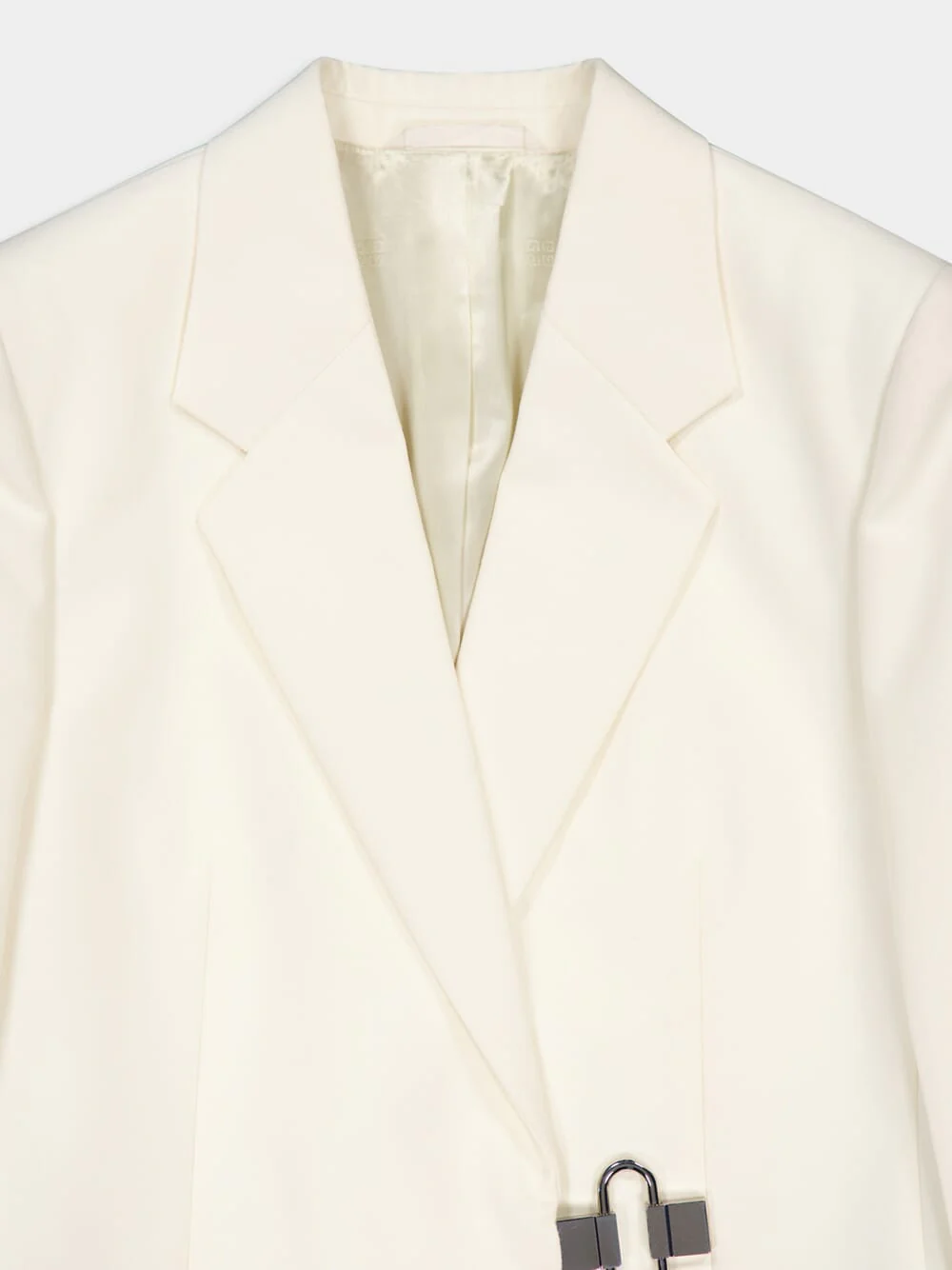 Ivory Wool-Blend Structured Blazer - Image 3