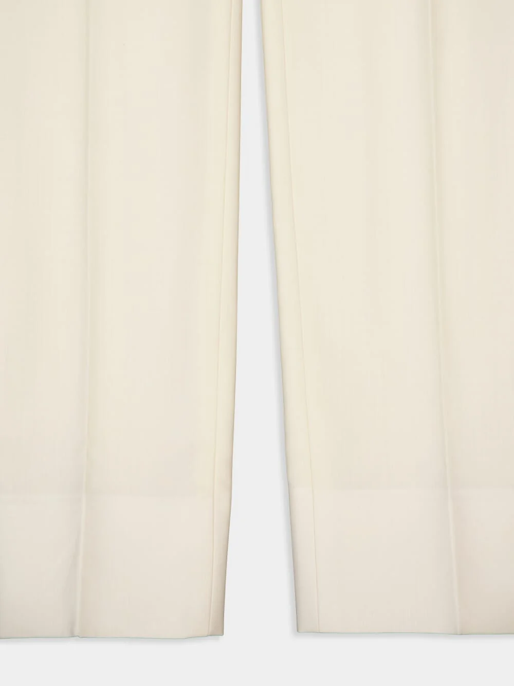 Ivory Wool Straight-Leg Tailored Trousers - Image 4