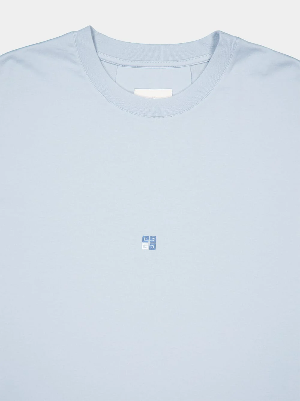 Light Blue Embroidered Cotton T-Shirt - Image 3