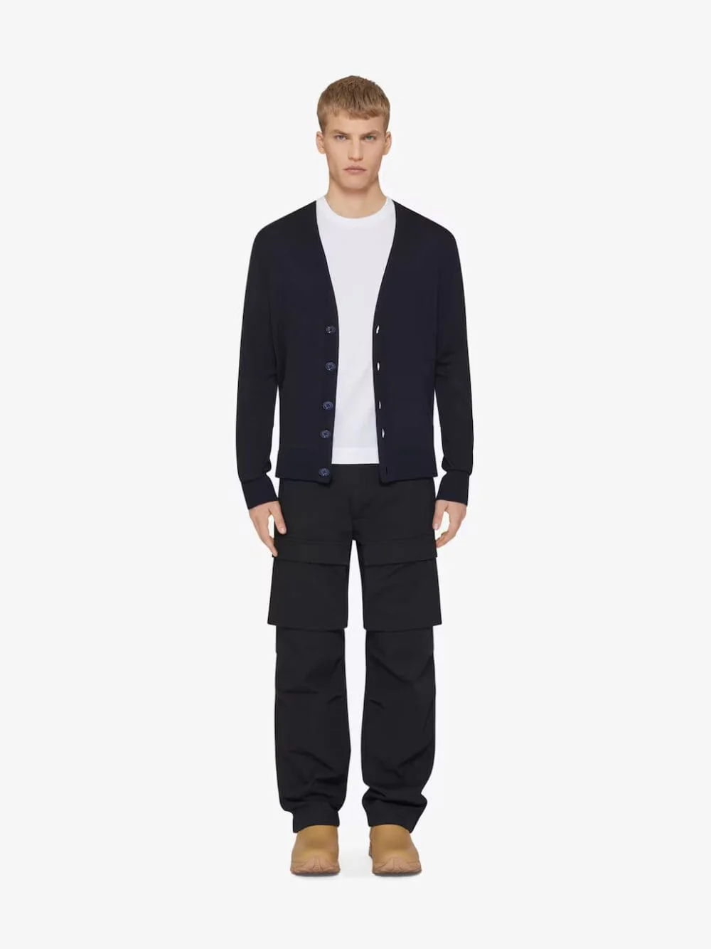 Night Blue Cotton and Silk Cardigan - Image 2