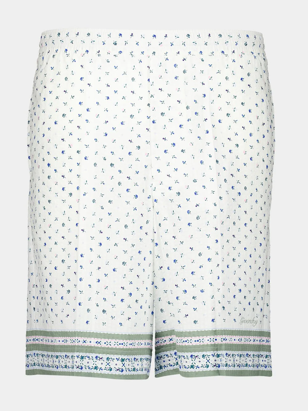 Printed Cotton Seersucker Shorts