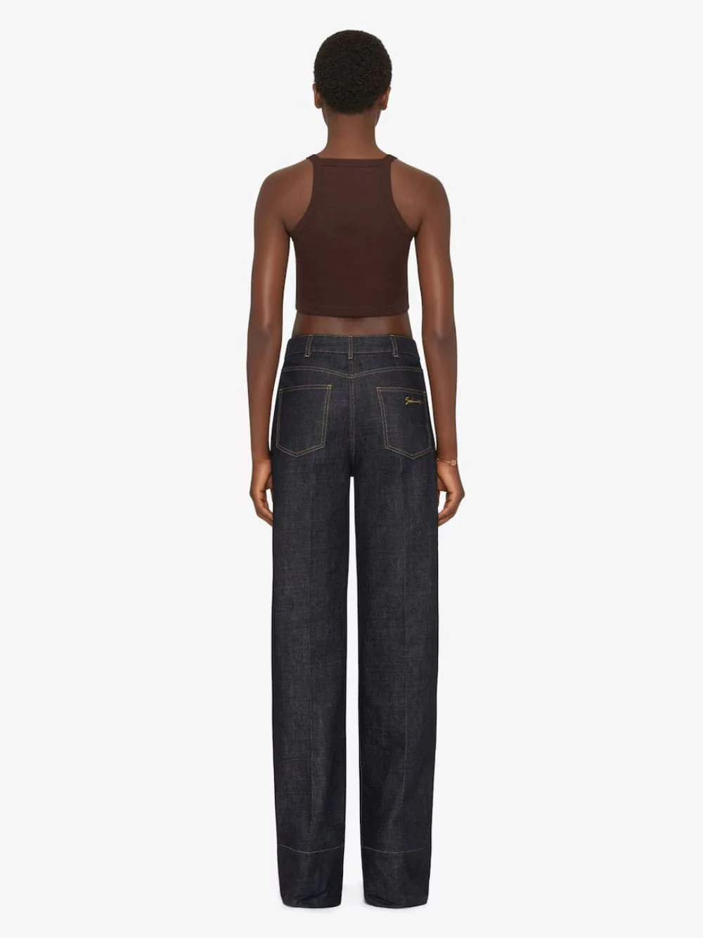Russet Brown Ribbed Crop Top - Image 4