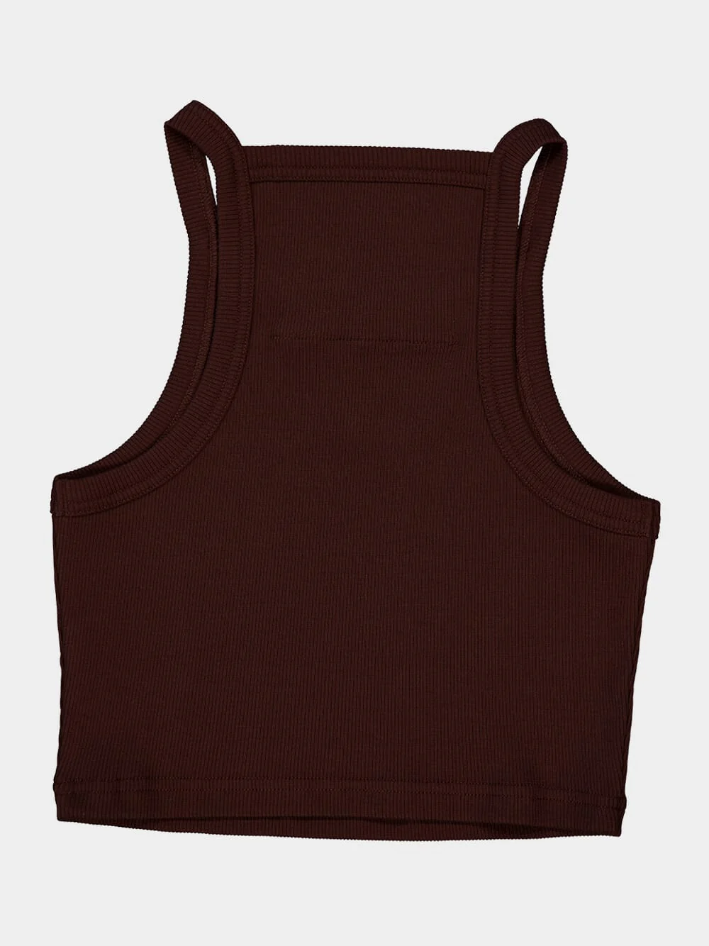 Russet Brown Ribbed Crop Top - Image 6