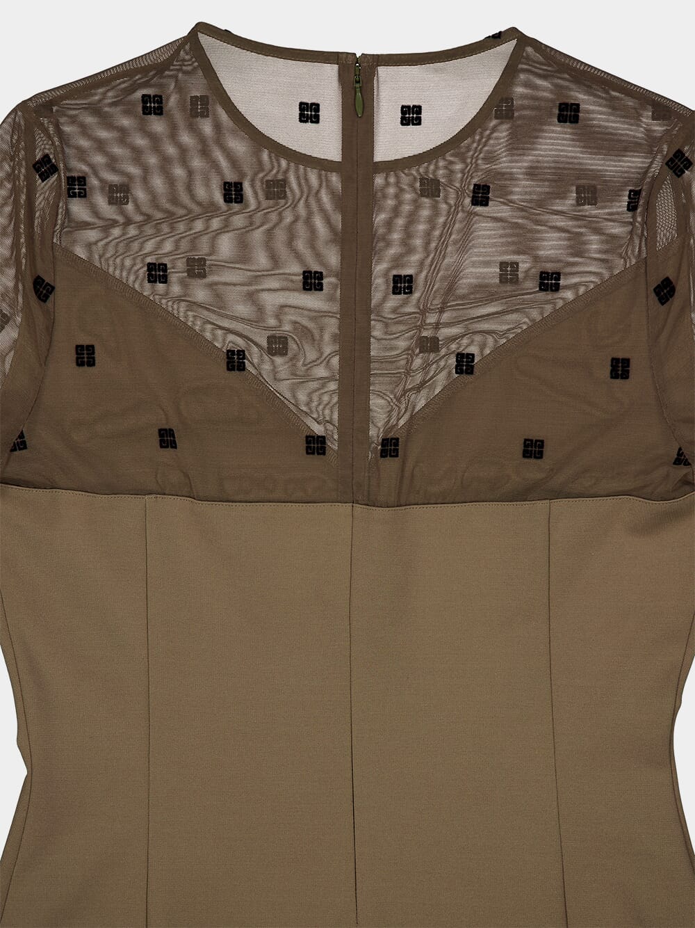 Sheer Monogram V-Neck Midi Dress - Image 4