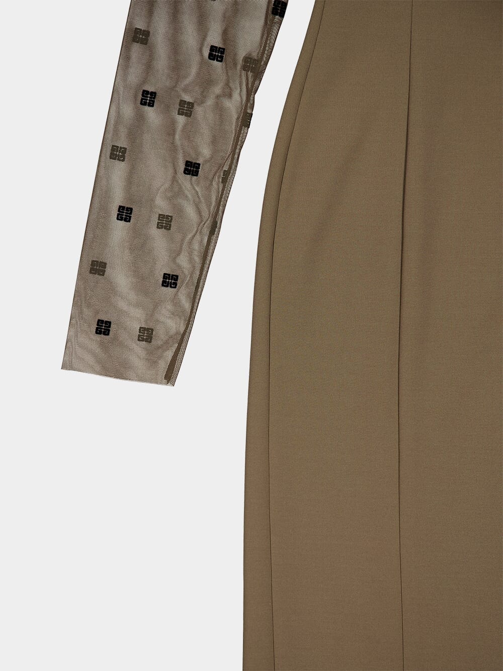 Sheer Monogram V-Neck Midi Dress - Image 5