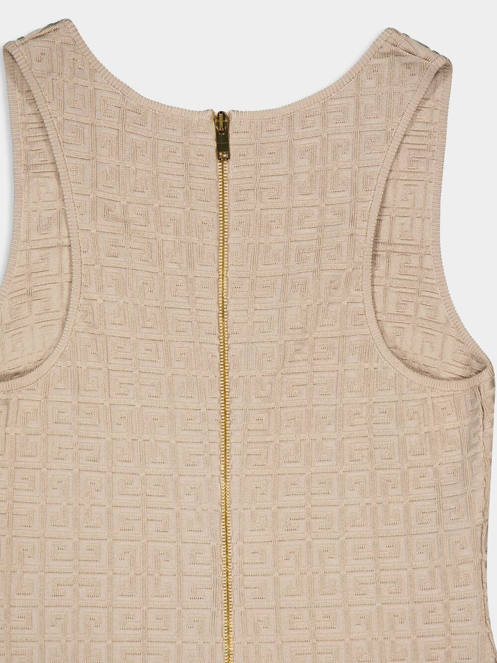 Sleeveless Mini Dress With Embossed Pattern - Image 4